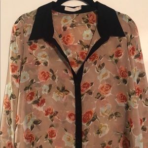 Floral Blouse with Wrapped Back